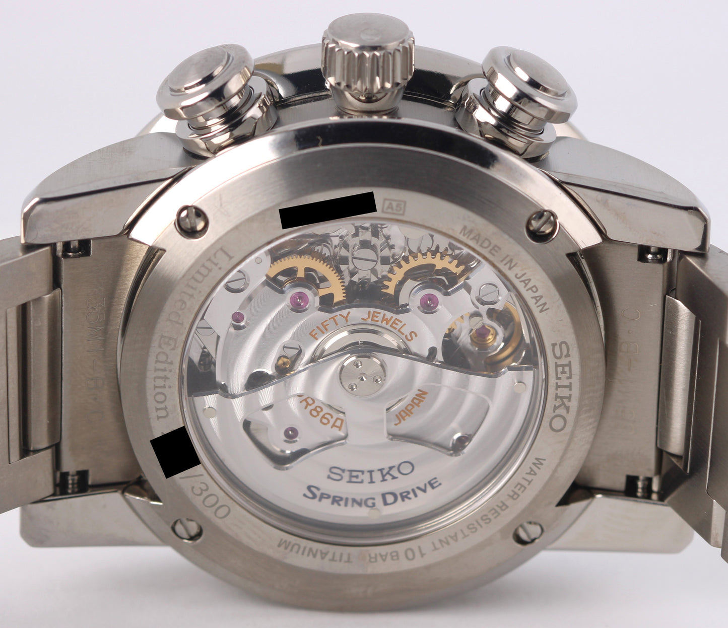 Seiko Spring Drive Chronograph PAPERS Titanium Silver 44m SPS001 Watch BOX