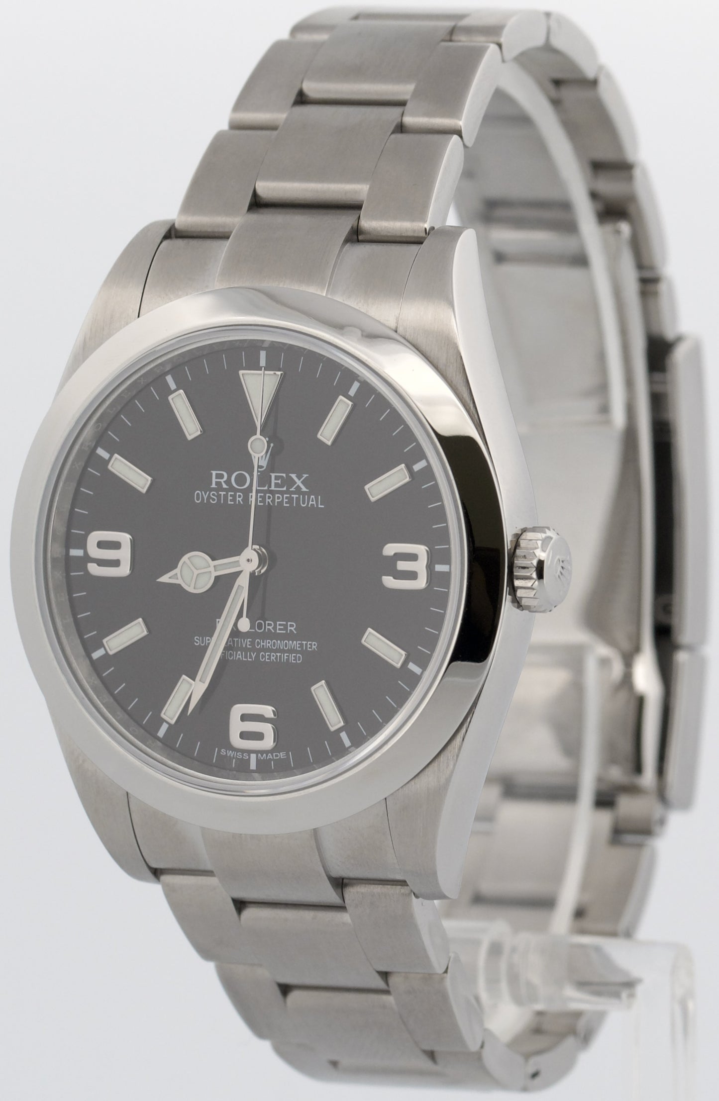 2017 PAPERS Rolex Explorer BLACK Stainless Steel MK1 39mm Oyster 214270 BOX