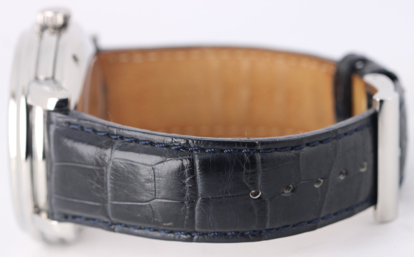 Seiko Spring Drive Moonphase PAPERS Steel Blue 41mm SNR011 Leather Watch BOX