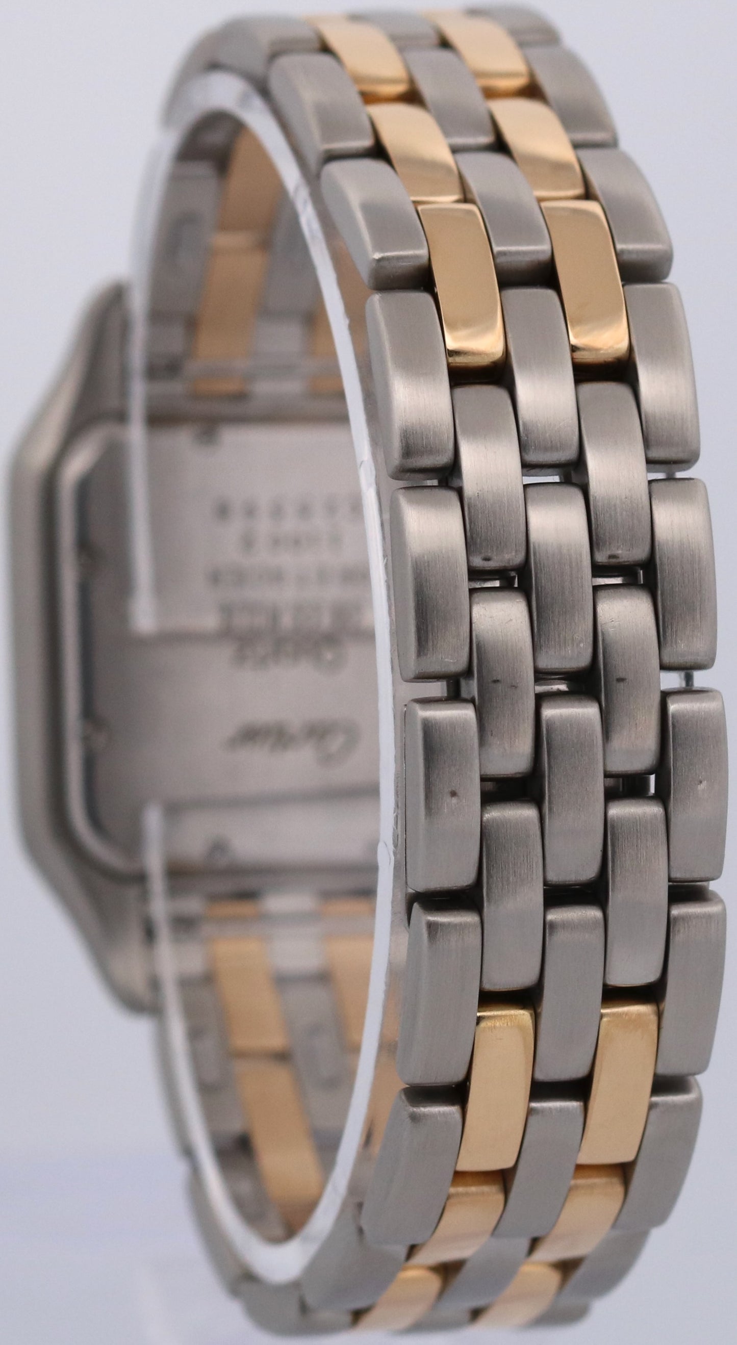 Cartier Panthere TWO ROW 18K Gold Steel 27mm IVORY Roman Quartz W25028B6 11002