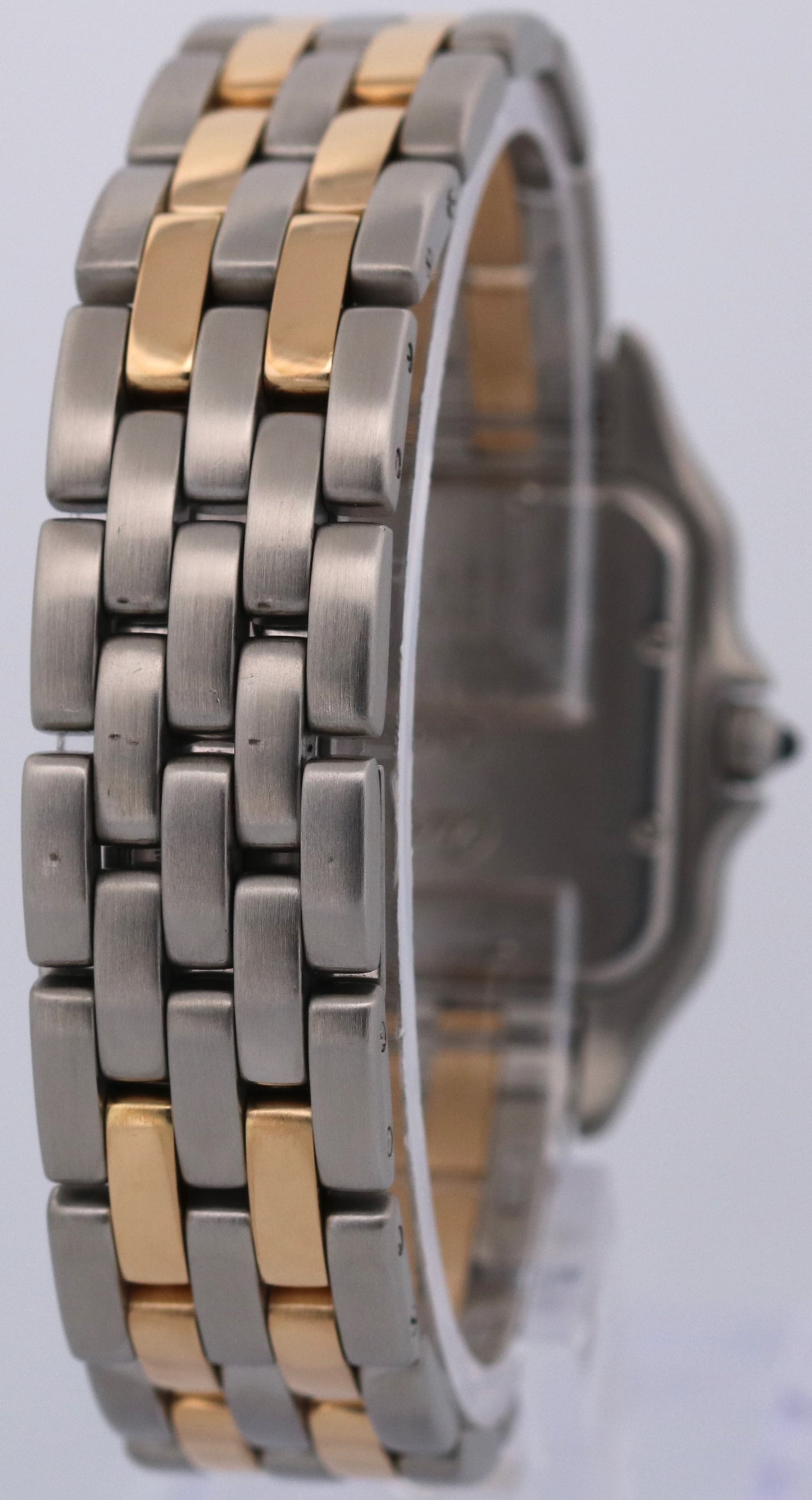 Cartier Panthere TWO ROW 18K Gold Steel 27mm IVORY Roman Quartz W25028B6 11002