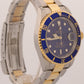 UNPOLISHED Rolex Submariner Date 40mm BLUE 18K Yellow Gold Steel NO-HOLES 16613