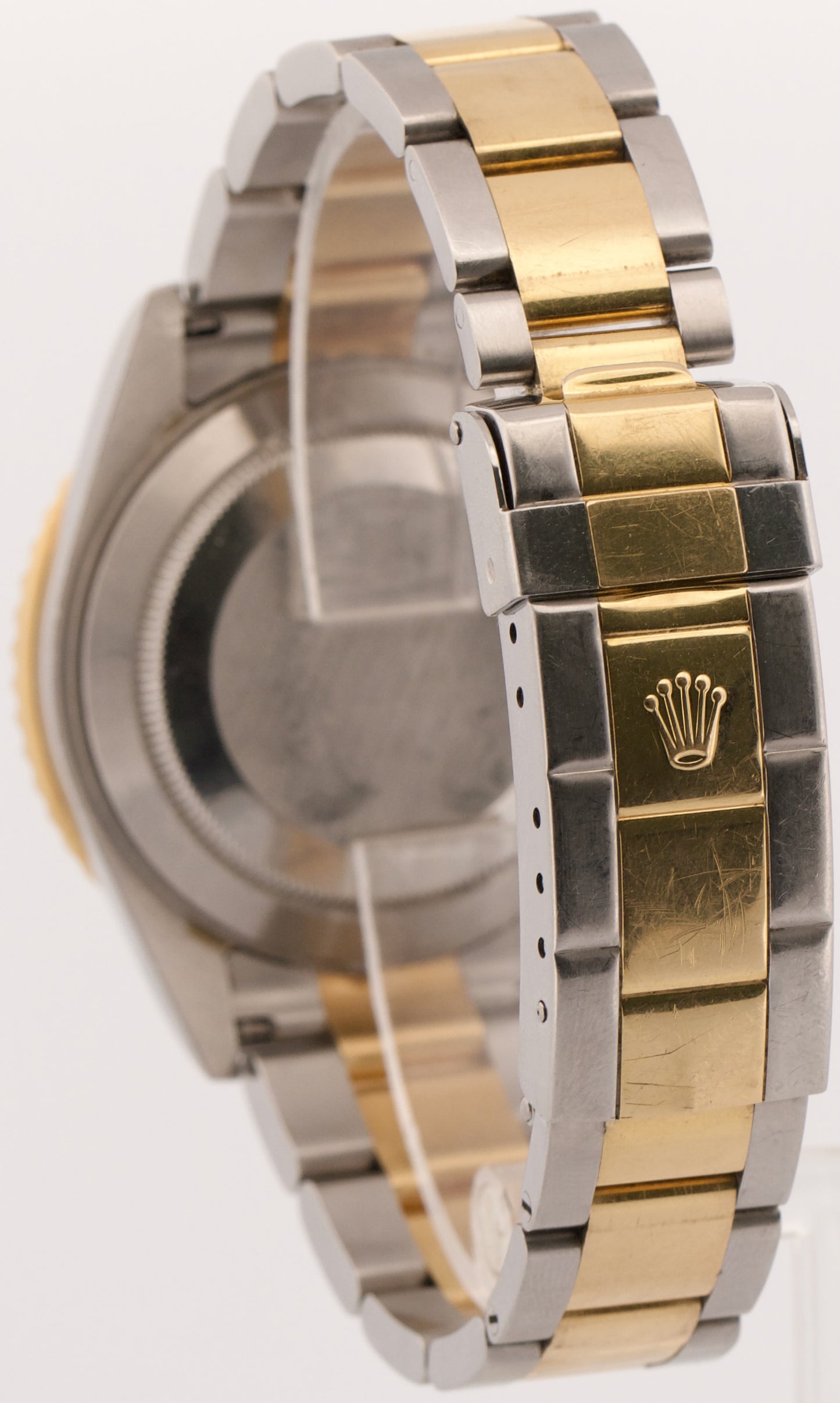 UNPOLISHED Rolex Submariner Date 40mm BLUE 18K Yellow Gold Steel NO-HOLES 16613