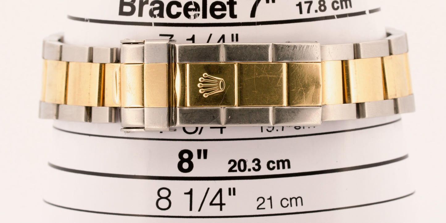 UNPOLISHED Rolex Submariner Date 40mm BLUE 18K Yellow Gold Steel NO-HOLES 16613