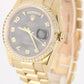 Rolex Day-Date PRESIDENT 18k Yellow Gold Black 36mm DIAMOND Bezel 118205 Watch