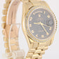 Rolex Day-Date PRESIDENT 18k Yellow Gold Black 36mm DIAMOND Bezel 118205 Watch