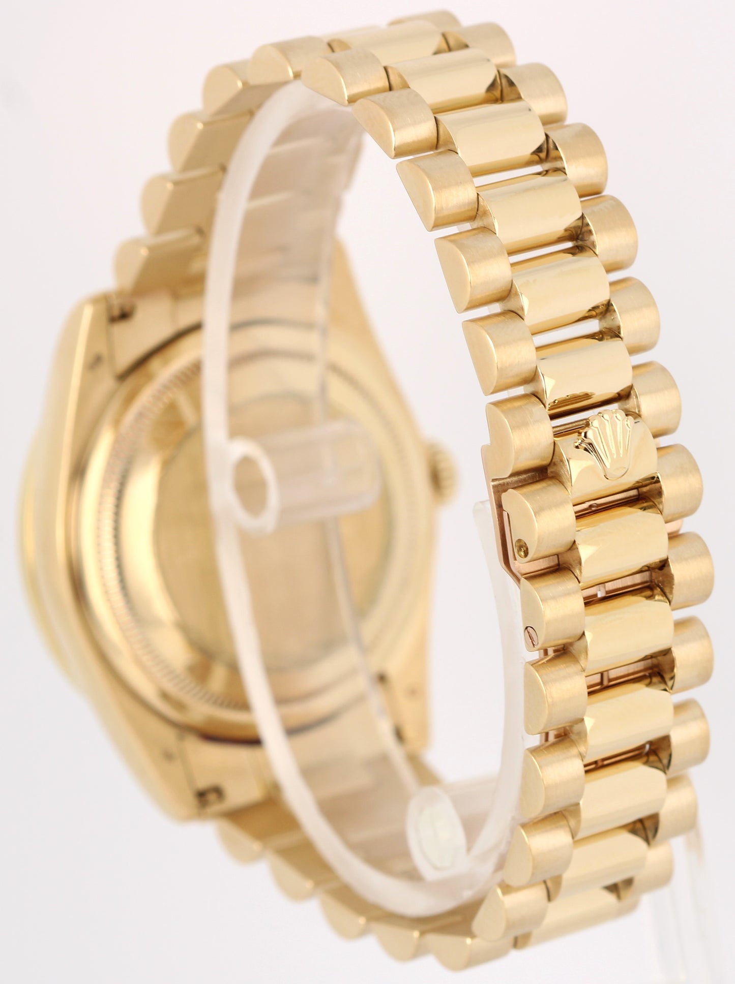 Rolex Day-Date PRESIDENT 18k Yellow Gold Black 36mm DIAMOND Bezel 118205 Watch