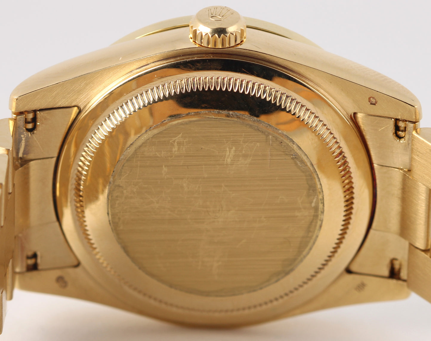 Rolex Day-Date PRESIDENT 18k Yellow Gold Black 36mm DIAMOND Bezel 118205 Watch