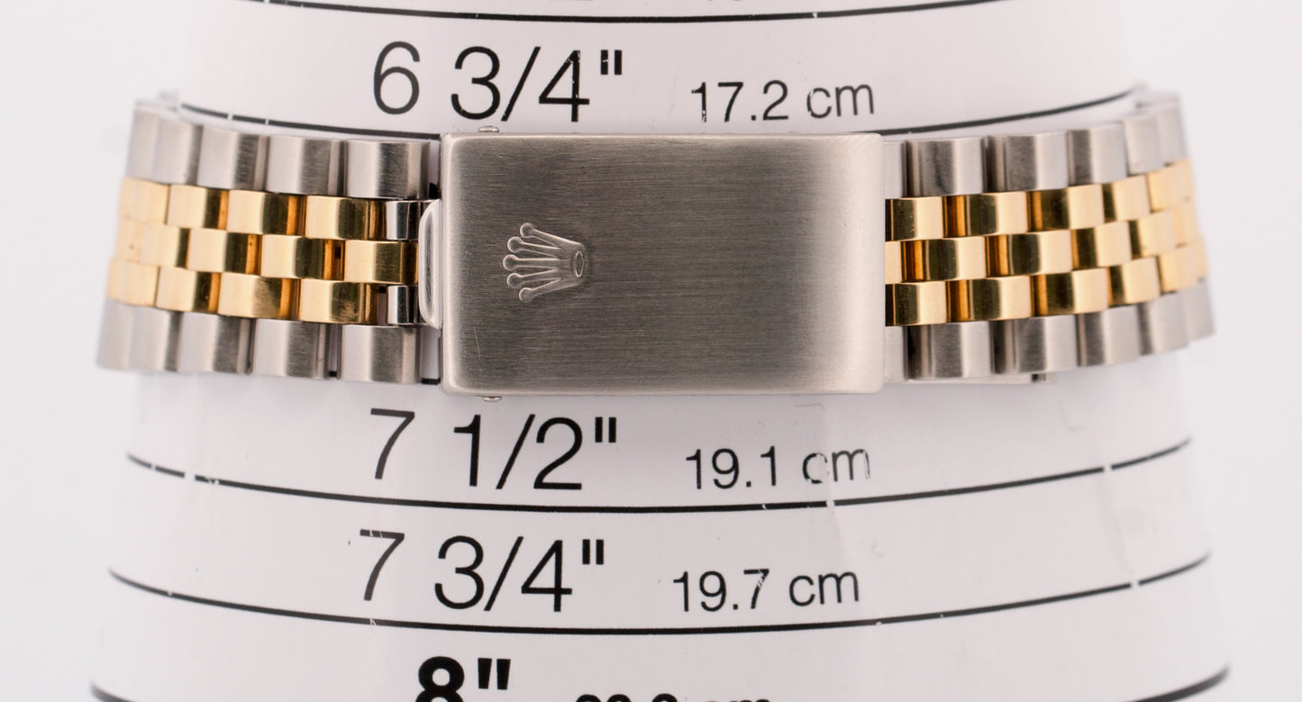 1989 Rolex DateJust 36mm FACTORY HOUNDSTOOTH DIAMOND 18K Steel JUBILEE 16233