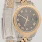 Rolex DateJust Turn-O-Graph BLACK PYRAMID ROMAN Thunderbird 36mm 18K Gold 16263