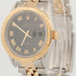Rolex DateJust Turn-O-Graph BLACK PYRAMID ROMAN Thunderbird 36mm 18K Gold 16263