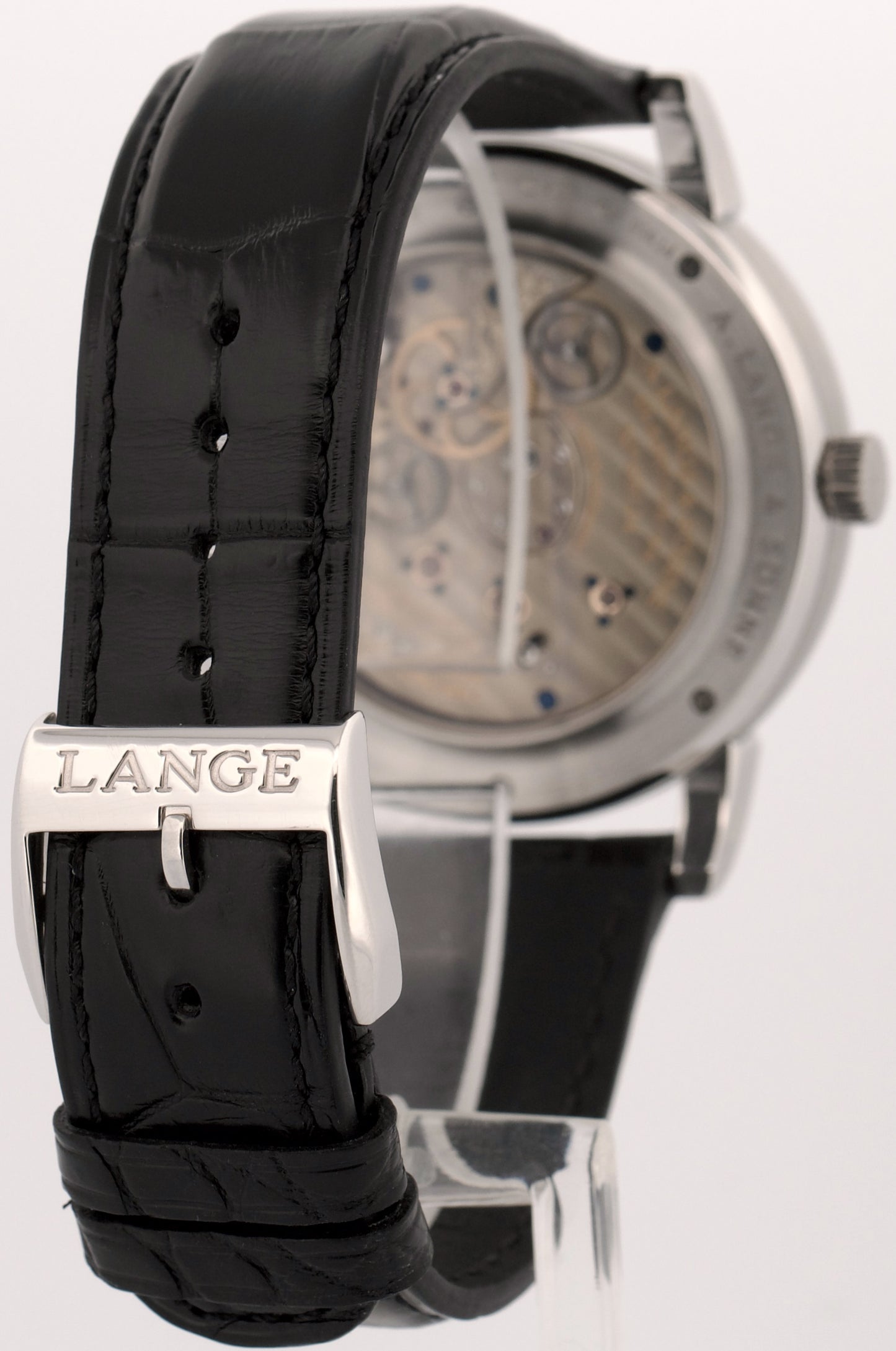 A. Lange & Sohne 1 Time Zone SILVER 950 Platinum Leather Manual 41.9mm 116.025