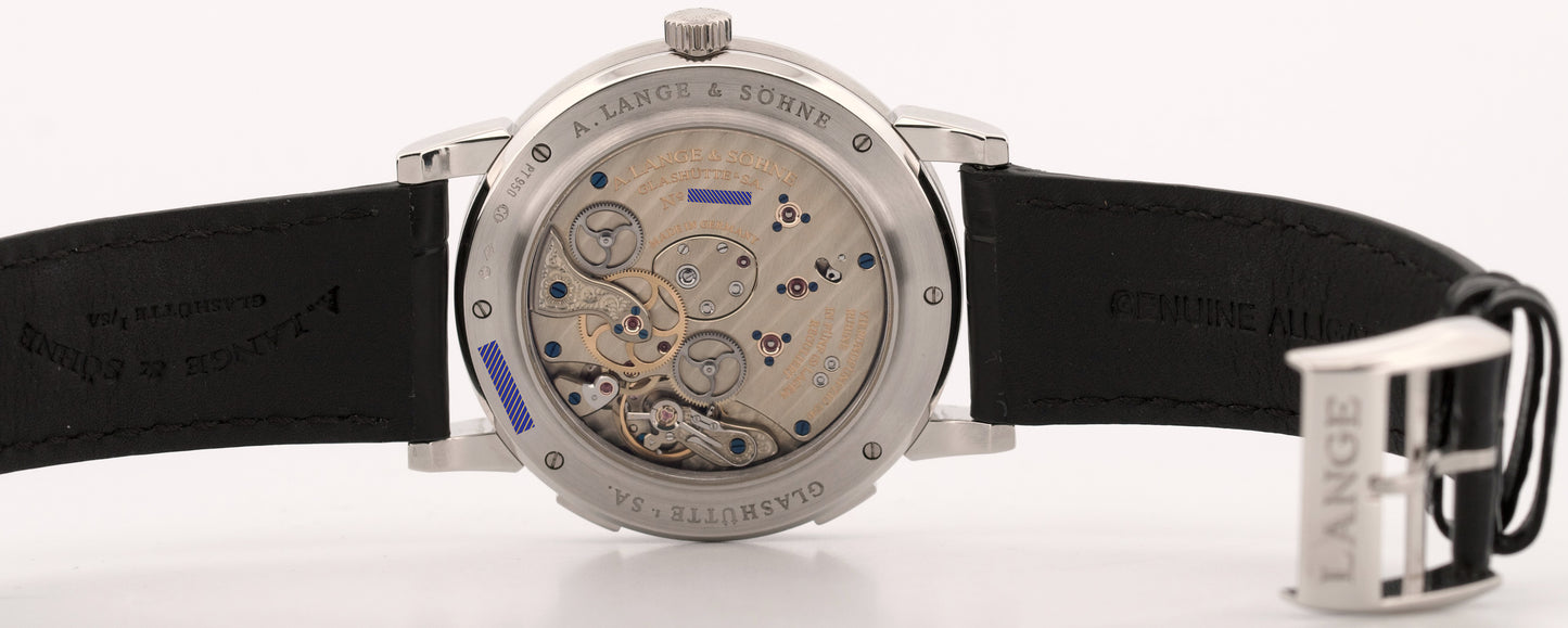 A. Lange & Sohne 1 Time Zone SILVER 950 Platinum Leather Manual 41.9mm 116.025