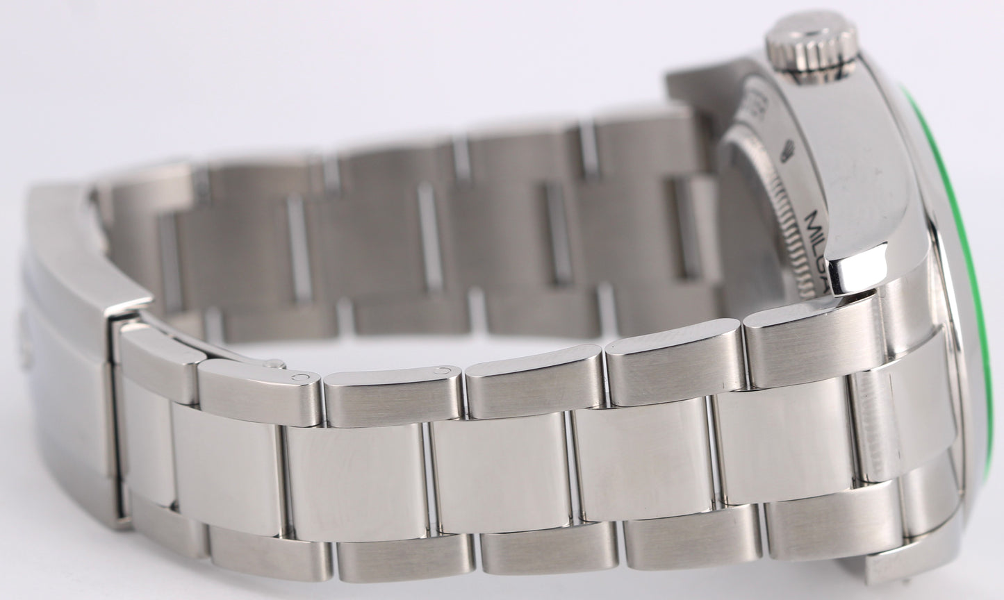 Rolex Milgauss Stainless Steel Green Crystal Black 40mm 116400 Watch