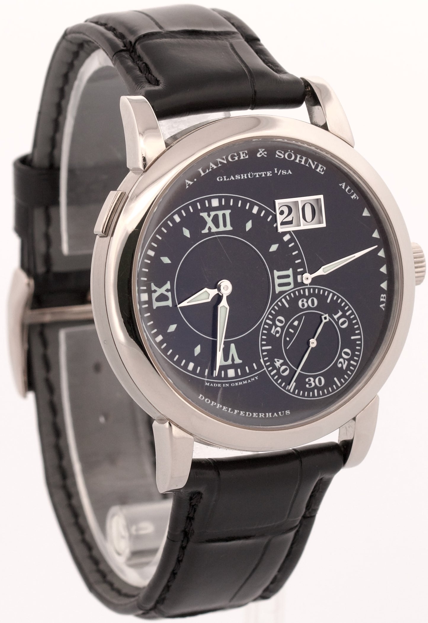 2007 PAPERS A. Lange & Sohne LUMINOUS BLACK 18K White Gold 41.9mm 115.029 BOX