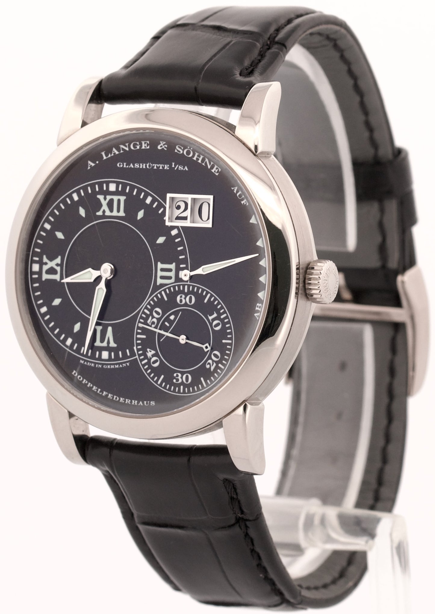 2007 PAPERS A. Lange & Sohne LUMINOUS BLACK 18K White Gold 41.9mm 115.029 BOX