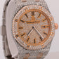Audemars Piguet Royal Oak PAVE DIAMOND 18K Rose Gold Steel 33mm Watch 67650SR