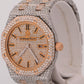 Audemars Piguet Royal Oak PAVE DIAMOND 18K Rose Gold Steel 33mm Watch 67650SR