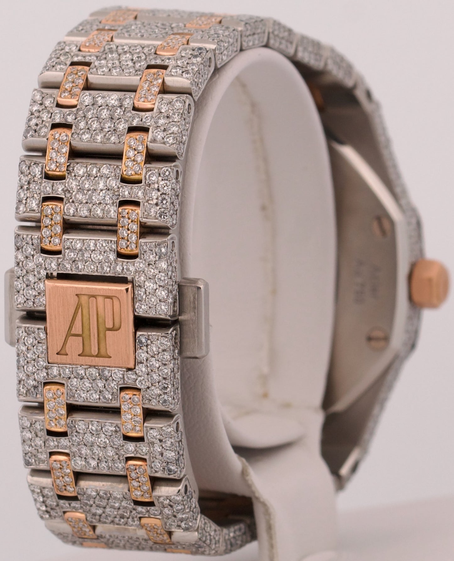 Audemars Piguet Royal Oak PAVE DIAMOND 18K Rose Gold Steel 33mm Watch 67650SR