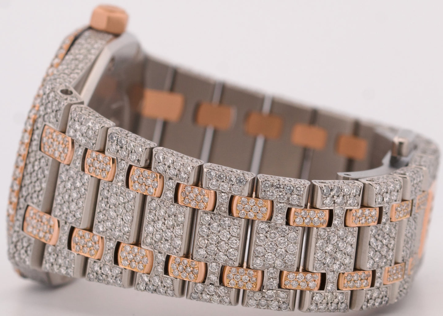 Audemars Piguet Royal Oak PAVE DIAMOND 18K Rose Gold Steel 33mm Watch 67650SR