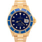 MINT UNPOL. PAPERS Rolex Submariner Date BLUE 18K NO-HOLES REHAUT 40mm 16618 BOX