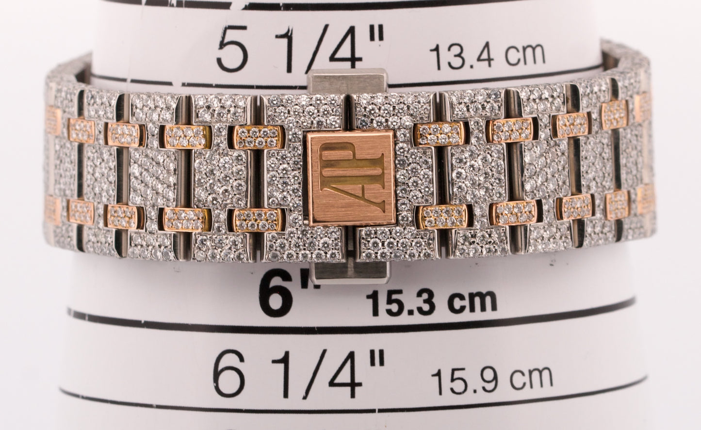 Audemars Piguet Royal Oak PAVE DIAMOND 18K Rose Gold Steel 33mm Watch 67650SR
