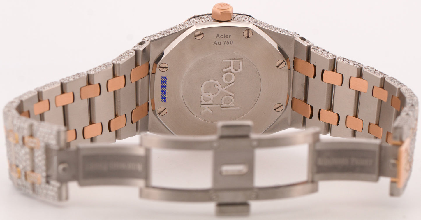 Audemars Piguet Royal Oak PAVE DIAMOND 18K Rose Gold Steel 33mm Watch 67650SR