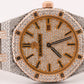Audemars Piguet Royal Oak PAVE DIAMOND 18K Rose Gold Steel 33mm Watch 67650SR