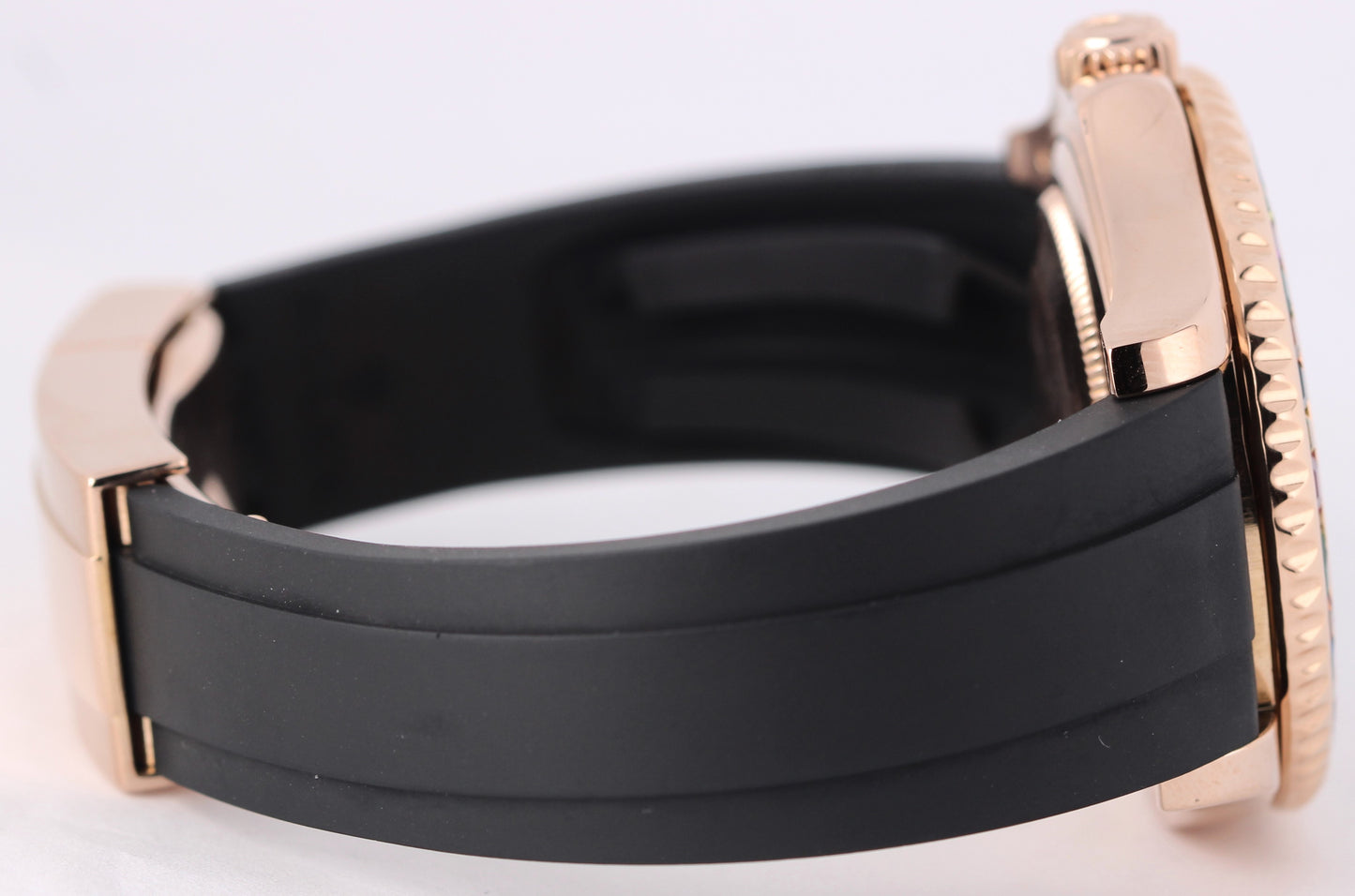 Rolex Yacht-Master 18k Rose Gold DIAMND PAVE 37mm RAINBOW GEMSTONE 268655