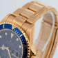 MINT UNPOL. PAPERS Rolex Submariner Date BLUE 18K NO-HOLES REHAUT 40mm 16618 BOX