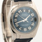 Rolex DateJust Blue Black CONCENTRIC 18K White Gold Fluted 36mm Leather 116139