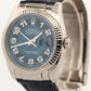 Rolex DateJust Blue Black CONCENTRIC 18K White Gold Fluted 36mm Leather 116139