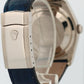 Rolex DateJust Blue Black CONCENTRIC 18K White Gold Fluted 36mm Leather 116139
