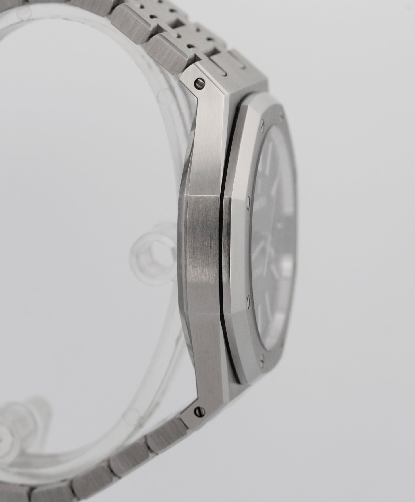 PAPERS Audemars Piguet Royal Oak BLACK 41mm Stainless Steel Watch 15400ST BOX