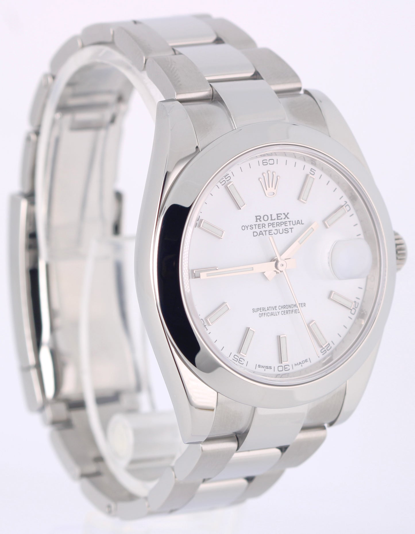 Rolex DateJust 41 Stainless Steel White 41mm 126300 Oyster Watch