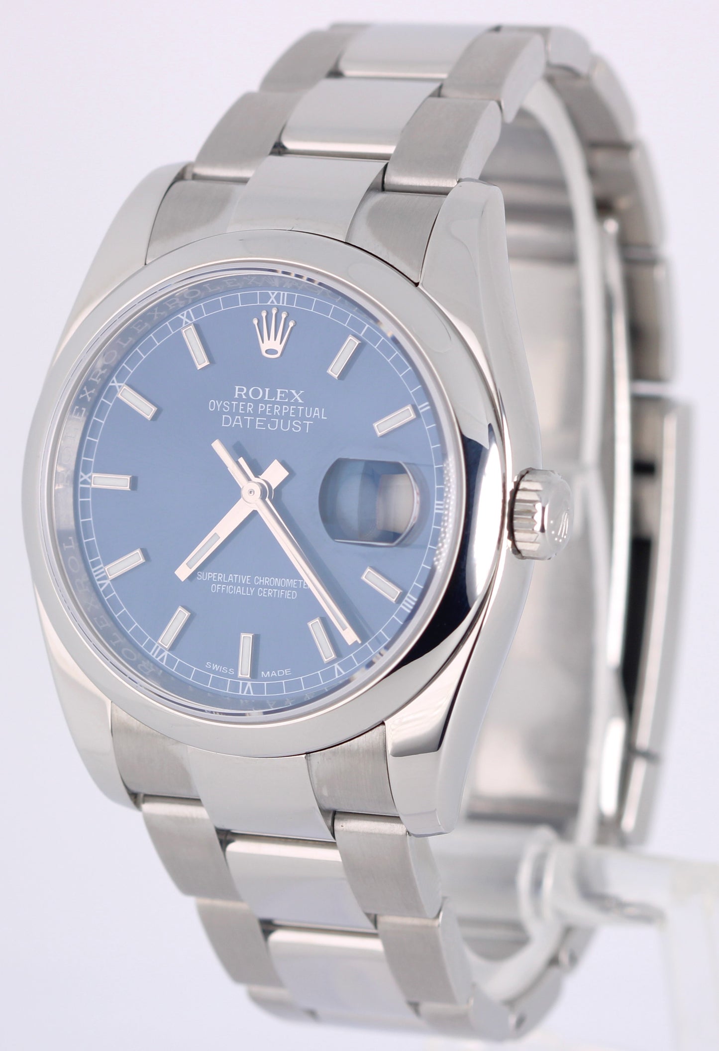 Rolex DateJust RED ROULETTE Stainless Steel BLUE 36mm Oyster 116200 Watch