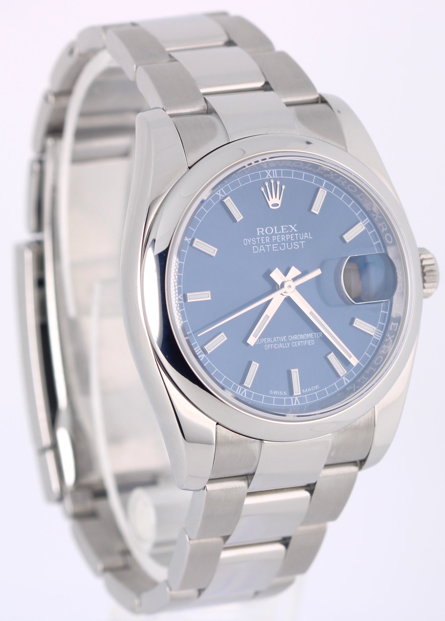 Rolex DateJust RED ROULETTE Stainless Steel BLUE 36mm Oyster 116200 Watch