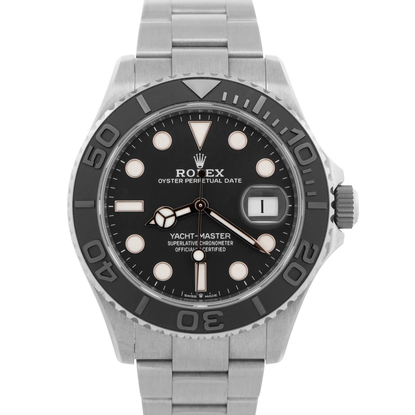 2025 PAPERS Rolex Yacht-Master TITANIUM Ceramic Black Watch 42mm 226627 BOX