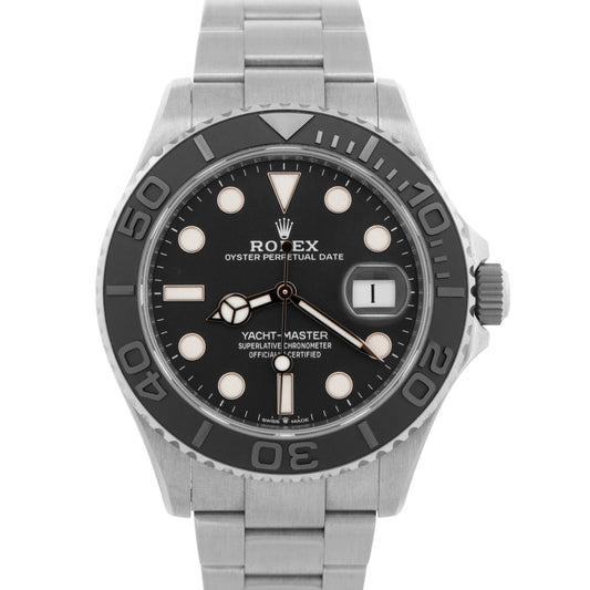 2025 PAPERS Rolex Yacht-Master TITANIUM Ceramic Black Watch 42mm 226627 BOX