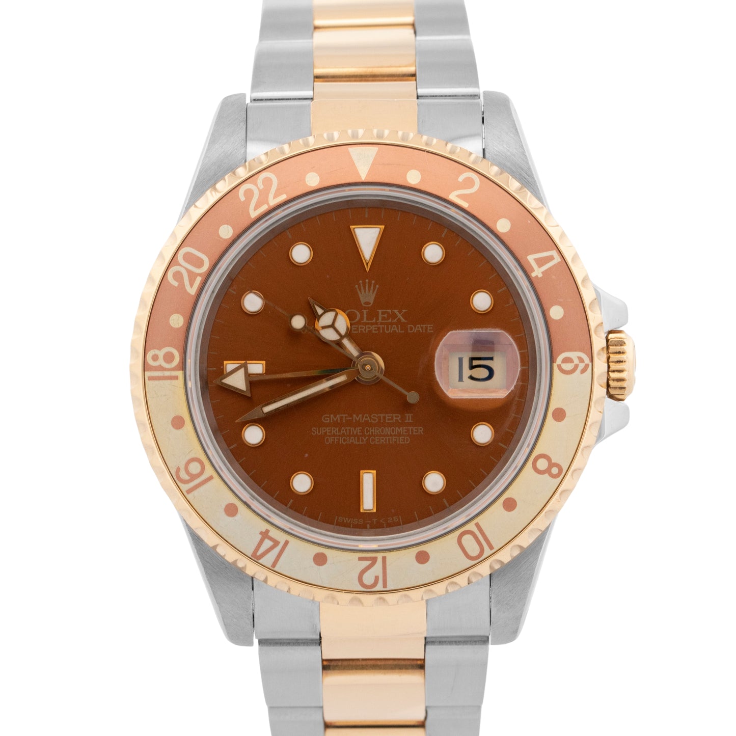 PAPERS Rolex GMT-Master II ROOT BEER Brown Two-Tone 40mm 16713 Watch BOX