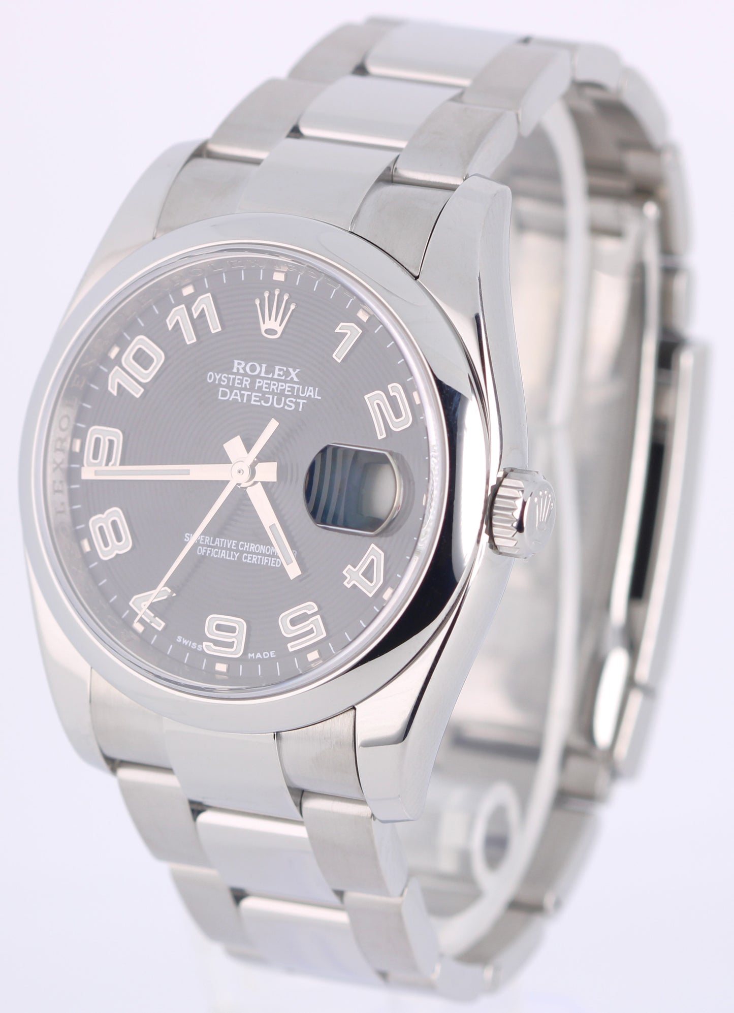 Rolex DateJust Stainless Steel BLACK CONCENTRIC RED ROULETTE 36mm 116200 Watch