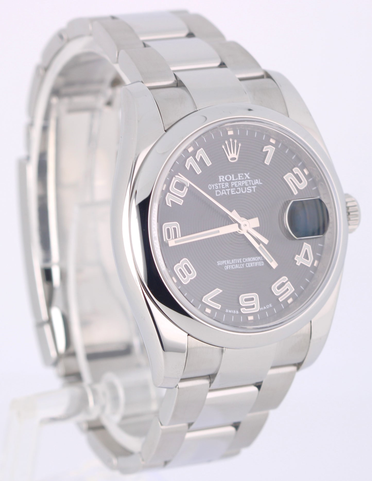 Rolex DateJust Stainless Steel BLACK CONCENTRIC RED ROULETTE 36mm 116200 Watch