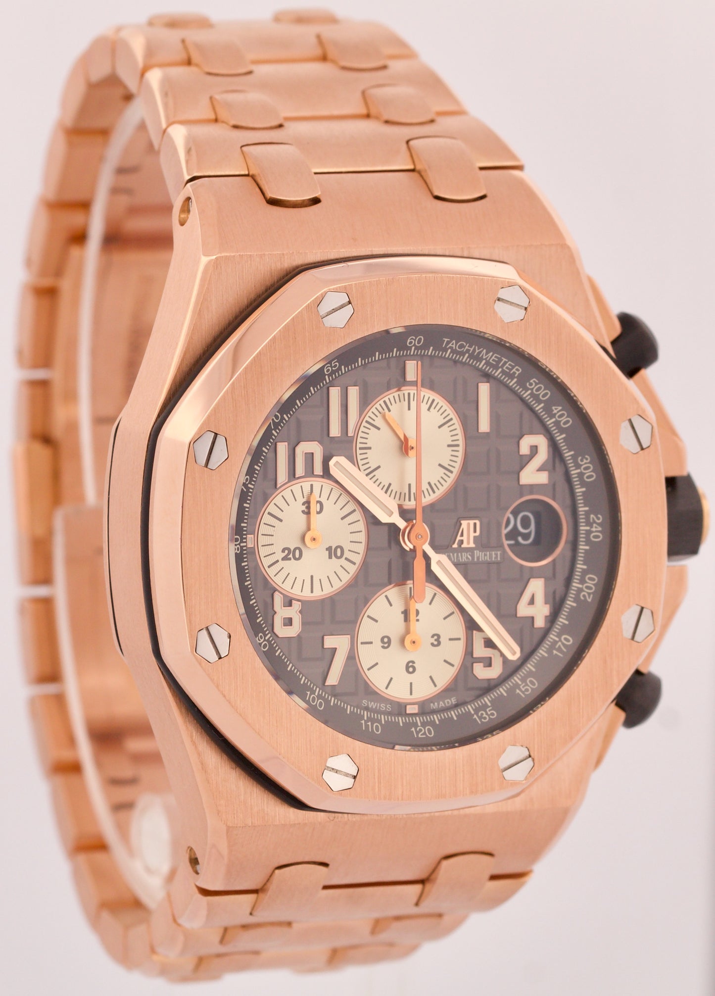 MINT Audemars Piguet Royal Oak Offshore BRICK 18K Rose Gold GRAY 42mm 26470OR