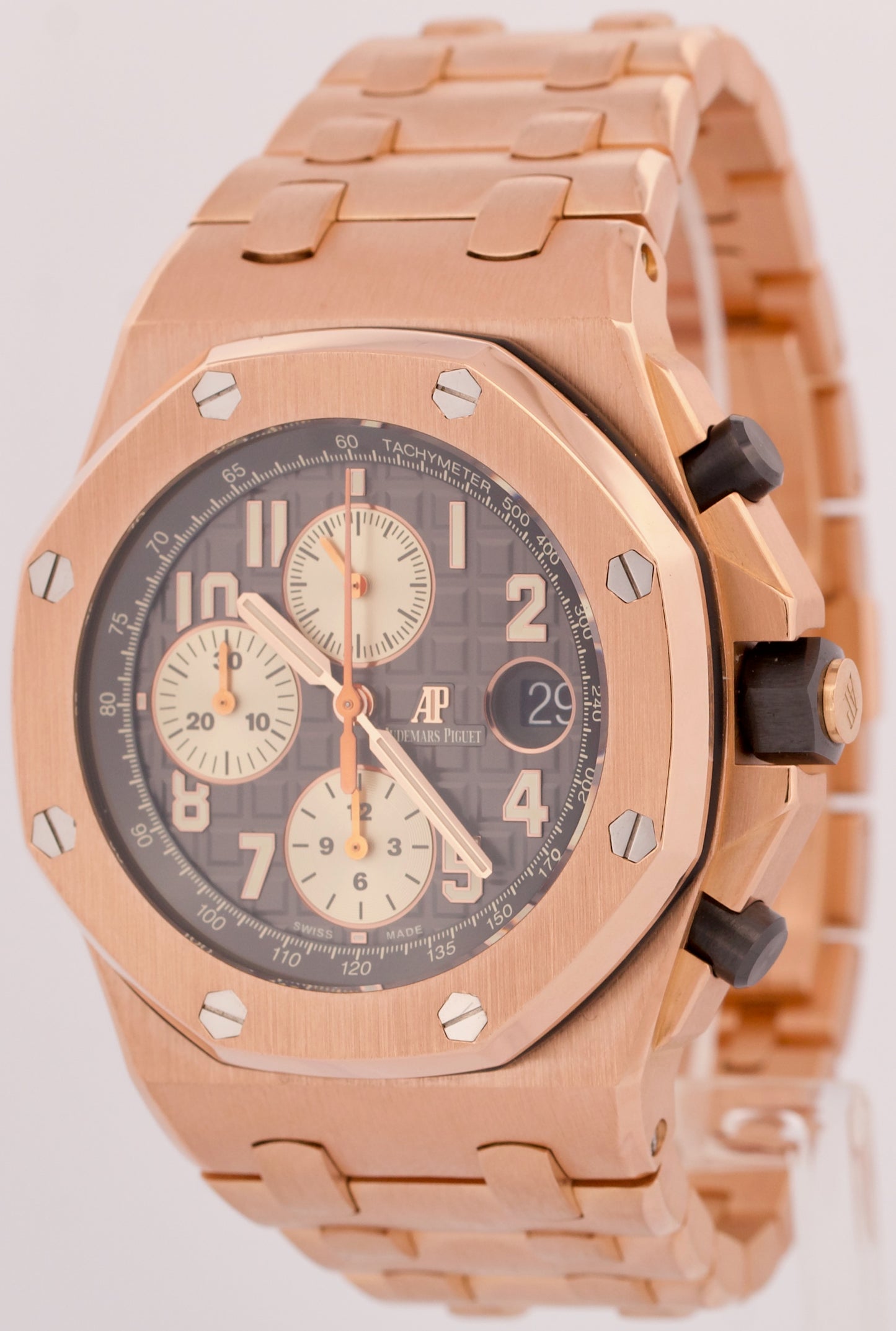 MINT Audemars Piguet Royal Oak Offshore BRICK 18K Rose Gold GRAY 42mm 26470OR