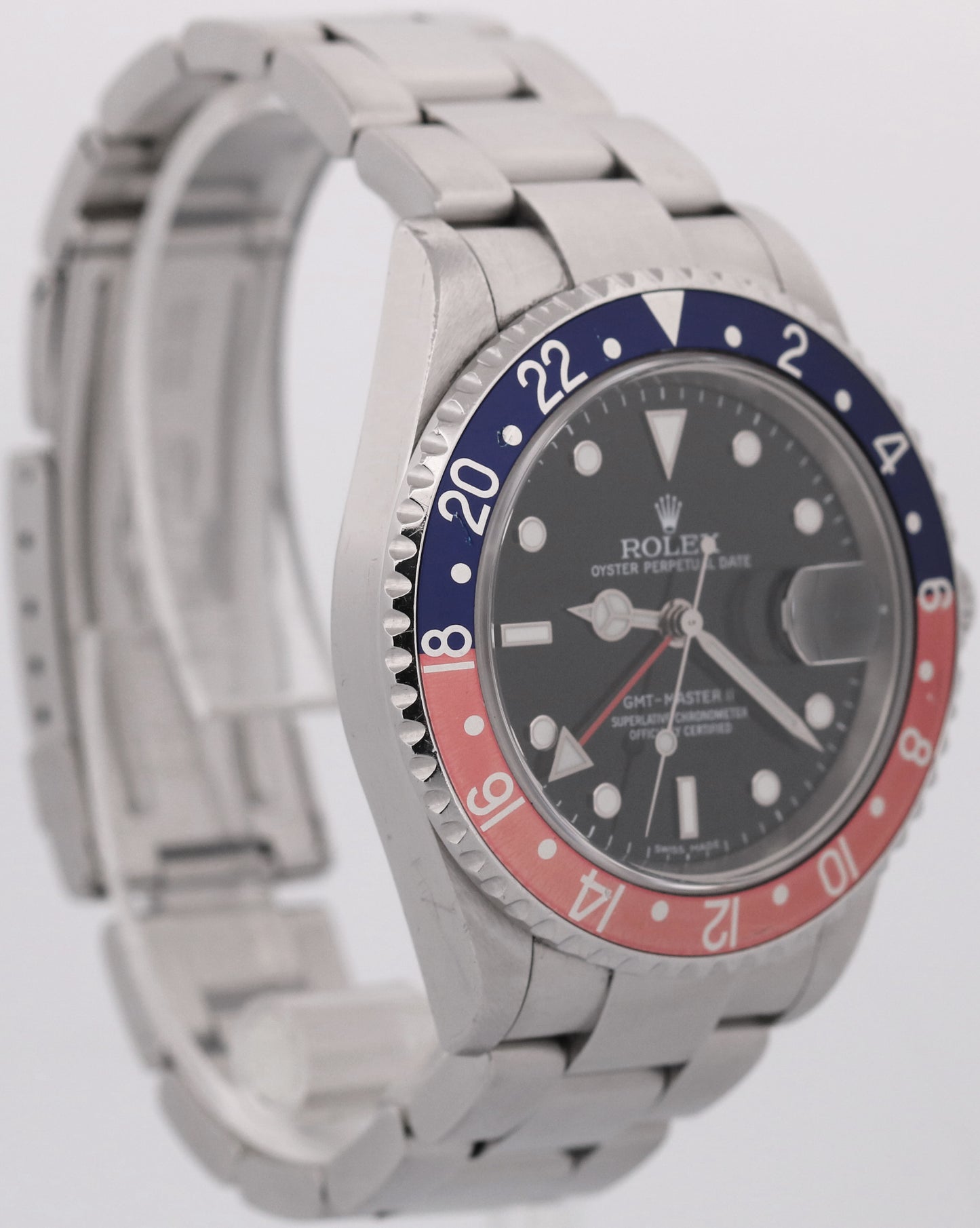 RARE UNPOLISHED 2008 PAPERS Rolex GMT-Master II 3186 PEPSI Steel 16710 Watch BOX