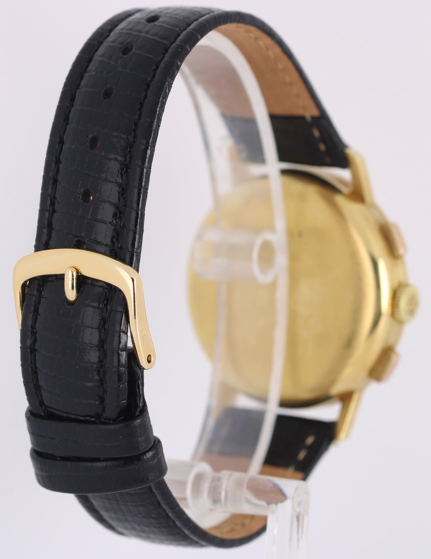 VINTAGE Zenith Chronograph Doctor's Pulsations 18k Yellow Gold Silver 35mm Watch