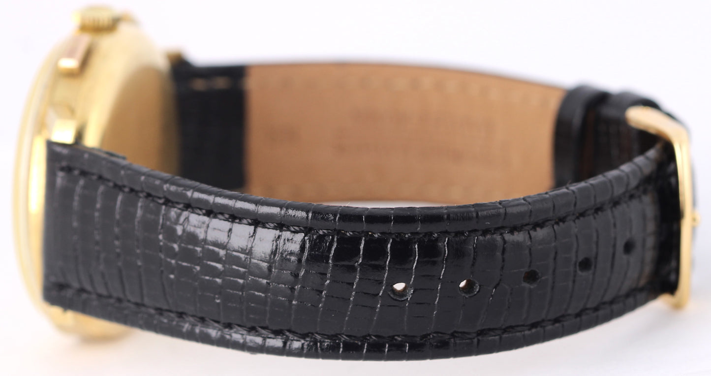 VINTAGE Zenith Chronograph Doctor's Pulsations 18k Yellow Gold Silver 35mm Watch