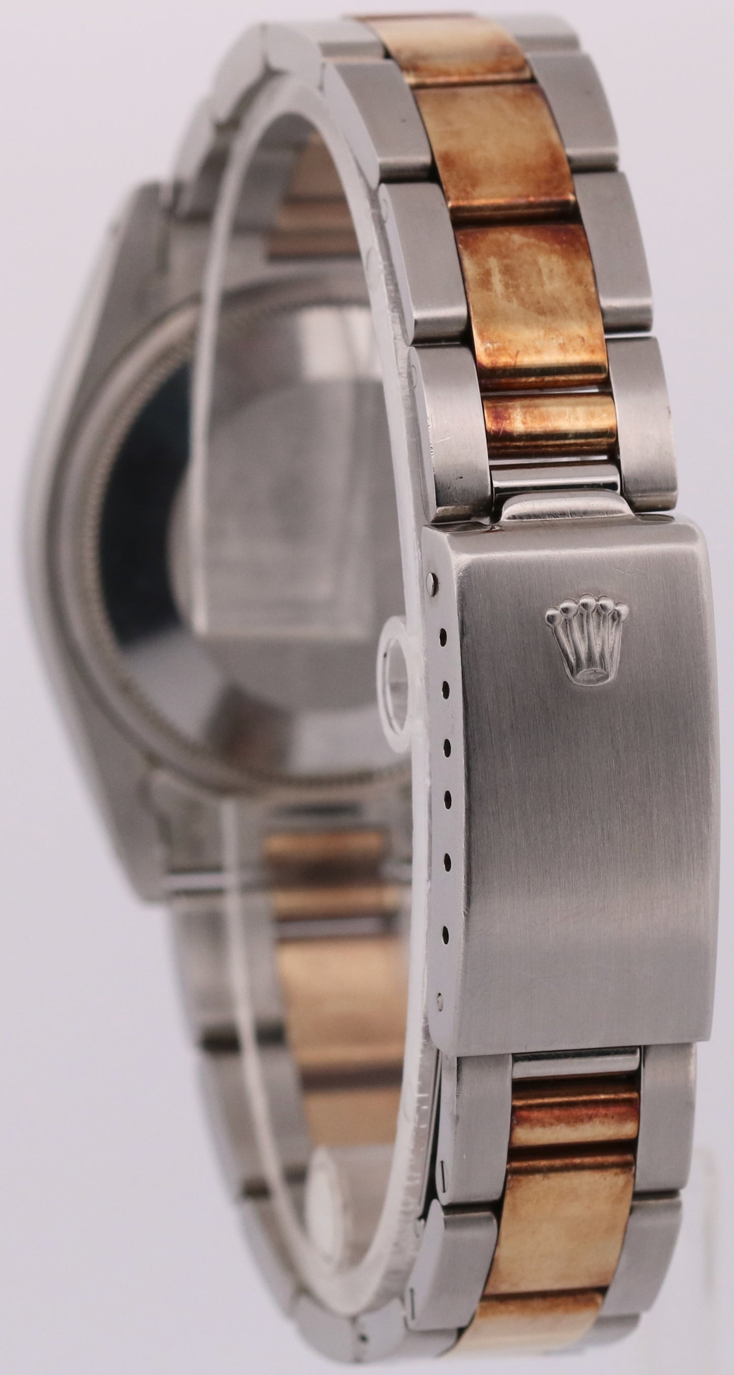 1978 Rolex Oyster Perpetual Date 34mm WHITE ROMAN 18K Gold Steel OYSTER 1505