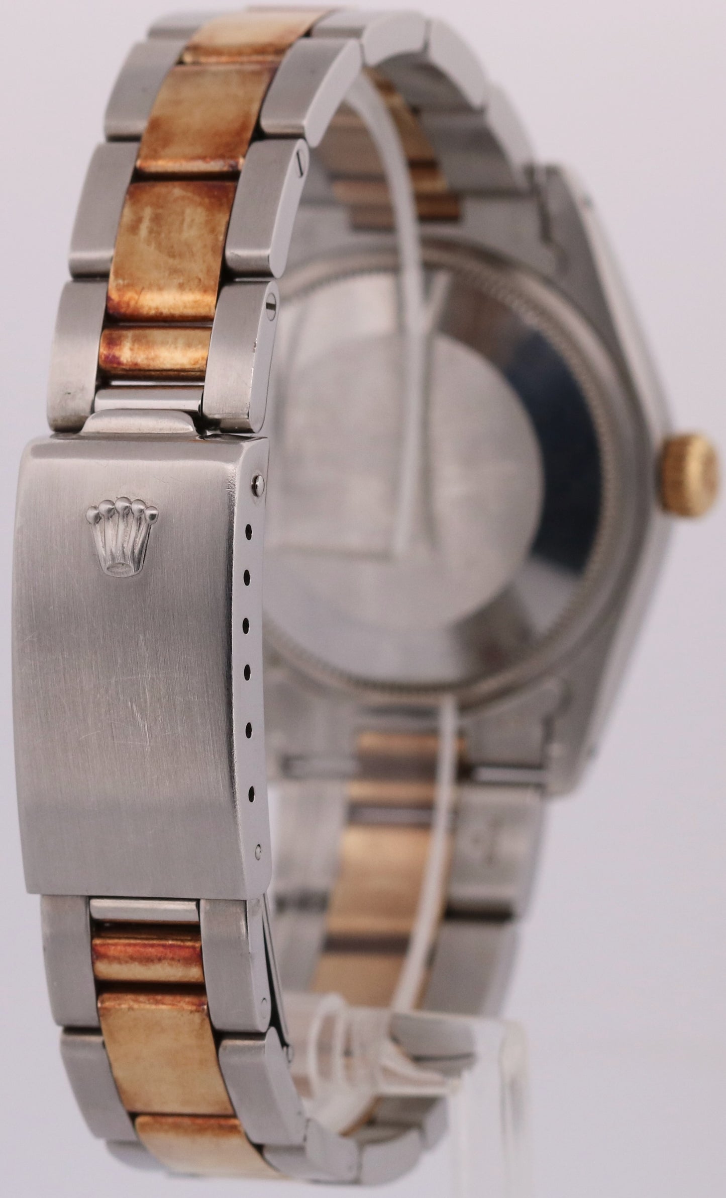 1978 Rolex Oyster Perpetual Date 34mm WHITE ROMAN 18K Gold Steel OYSTER 1505