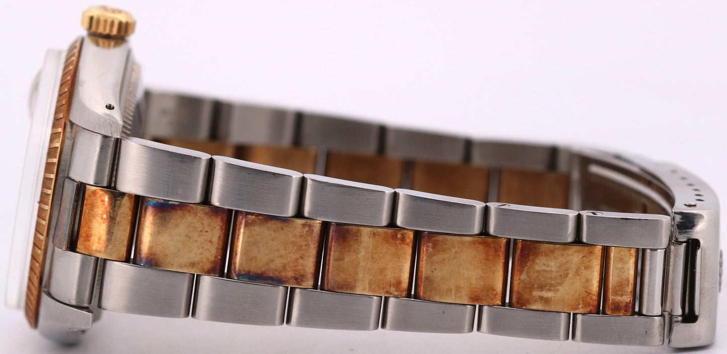 1978 Rolex Oyster Perpetual Date 34mm WHITE ROMAN 18K Gold Steel OYSTER 1505